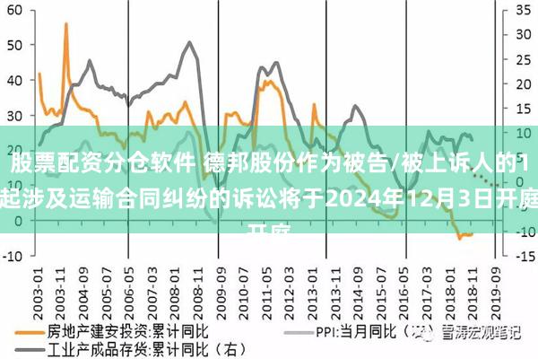 股票配资分仓软件 德邦股份作为被告/被上诉人的1起涉及运输合同纠纷的诉讼将于2024年12月3日开庭